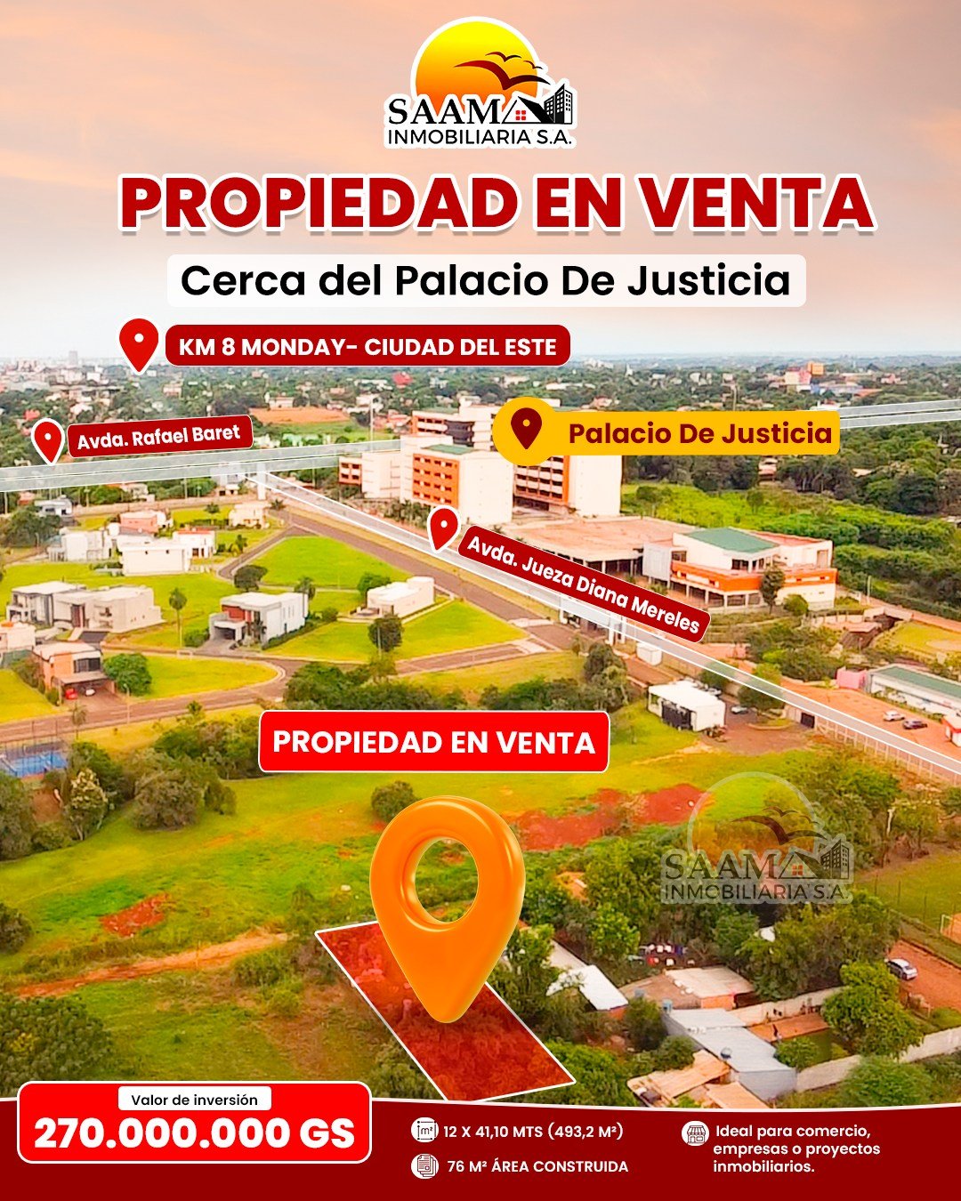 Propiedad en el KM 8 Monday.